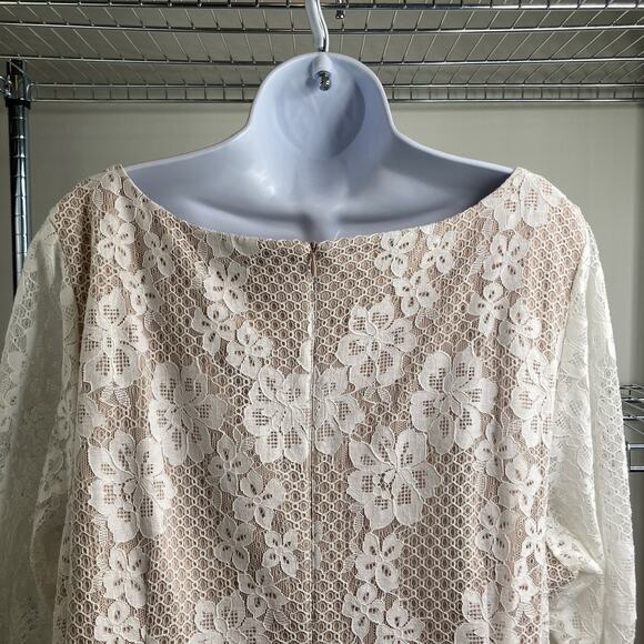 Eliza J Women's Ivory Lace Sheath Size 20W Summer Cocktail Party Fairy Ethereal - Picture 9 of 11